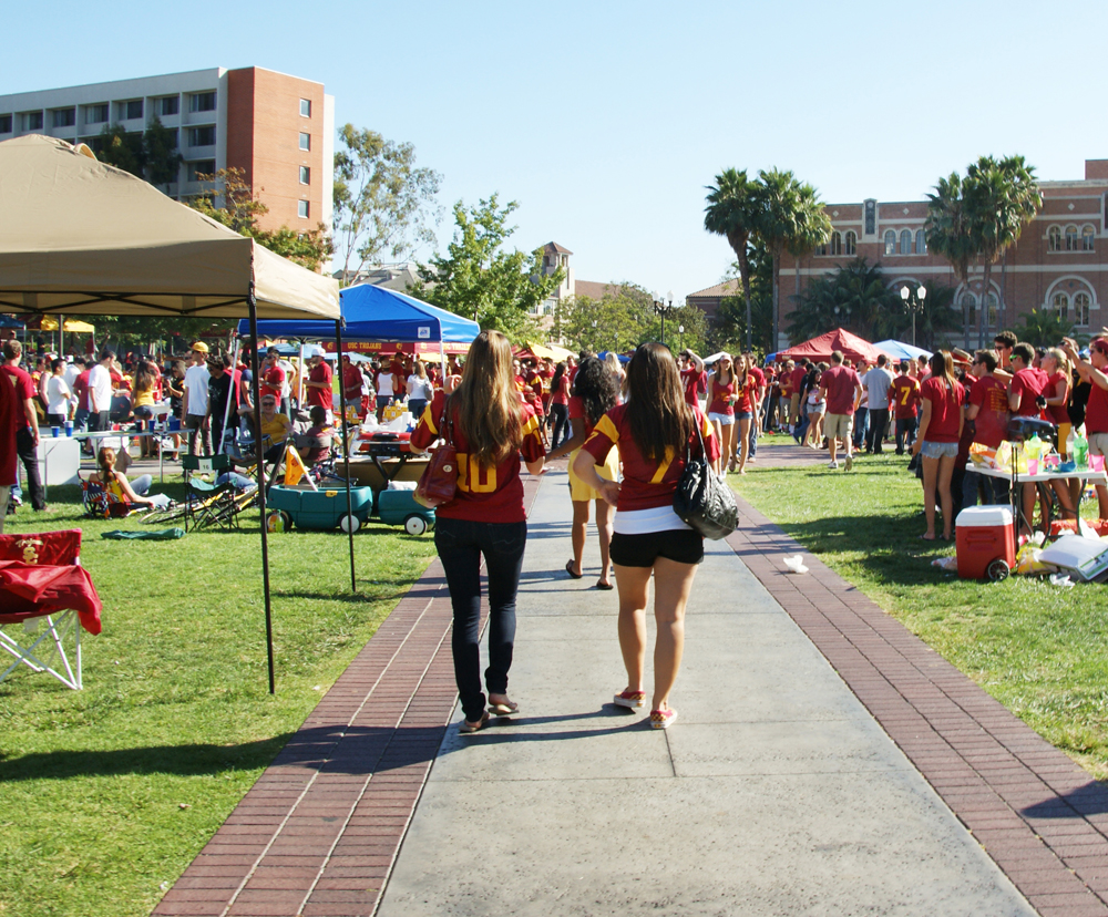 Tailgate parties at colleges and universities are often large in scale.