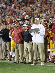 Change of direction · Coach Kennedy Polamalu (above) was fired after three years of serving on head coach Lane Kiffin’s staff. - Carlo Acenas | Daily Trojan 