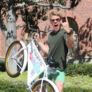 Park it · Johan Bender, who graduated from the Copenhagen Business School in 2012, spent a fall semester at USC, where he helped establish the FreeBike Project. The business leases free bikes to students on campus.  - Courtesy of Johan Bender 