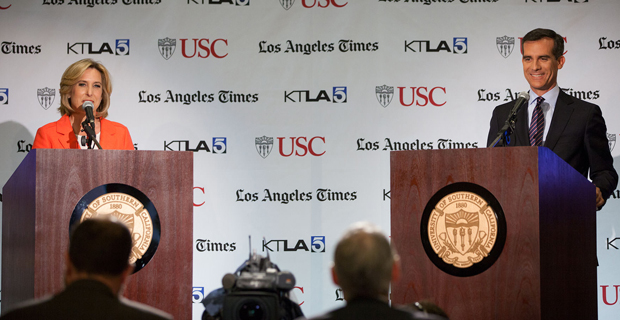 Mayoral candidates pull no punches at USC debate