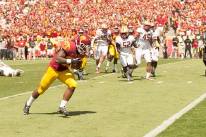 Out in the open · Redshirt sophomore tailback Tre Madden was declared the full-time starter at tailback on USC’s depth chart this week for the first time after running for 100 yards in each of the Trojans’ first three games. - William Ehart | Daily Trojan 