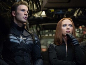 Oh captain! My captain! · Captain America (Chris Evans) and Black Widow (Scarlett Johansson) find themselves disillusioned with S.H.I.E.L.D. after the appearance of a mysterious new enemy in Captain America: The Winter Soldier, set to release April 4.   - Photo courtesy of Marvel Studios 