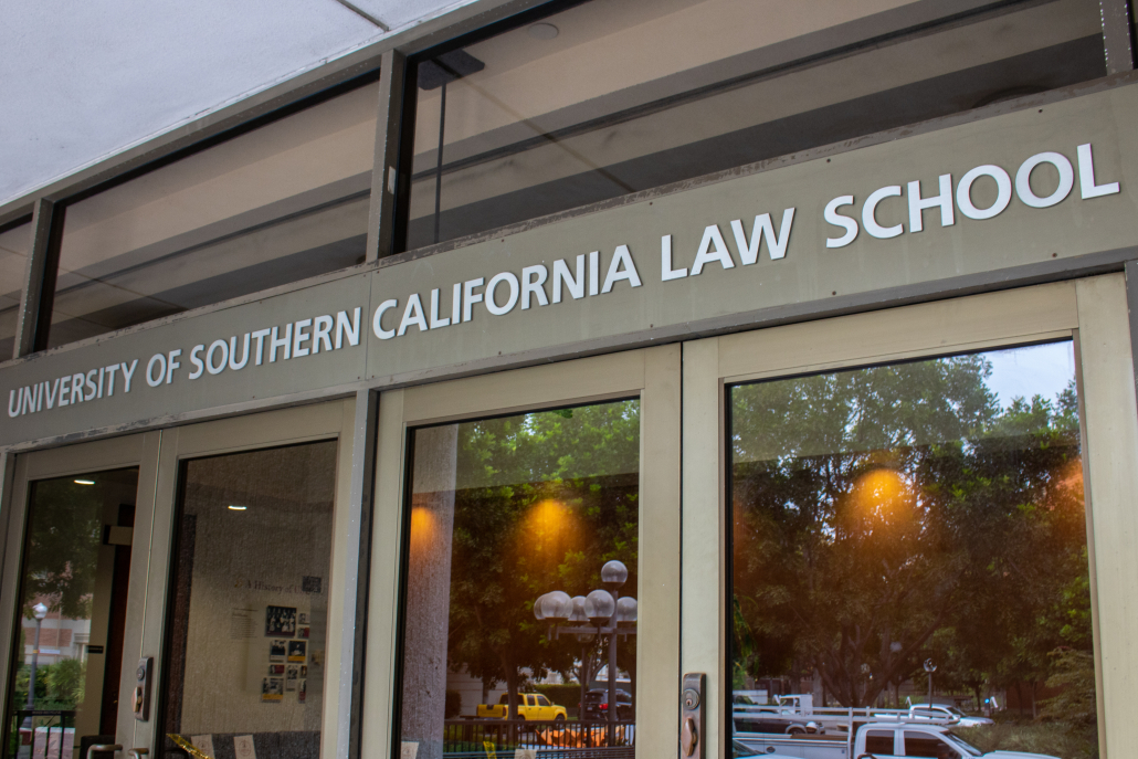 Exterior of the Gould School of Law. 