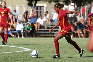 Falling short · Senior defender Meagan Holmes said her team, which allowed Mexico two late-half goals, didn’t finish off halves strong enough. - Carlo Acenas | Daily Trojan