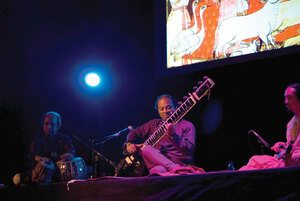 Melodic rifts · Audiences at Bovard got a taste of traditional Hindustani music Sunday with acclaimed sitarist Nishat Khan’s performance. - Vicki Yang | Daily Trojan