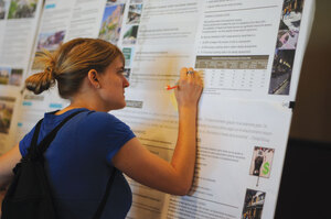 Cartographer · Sarah Stoker, a community member, writes her  comments on a map of the area at a city planning community workshop. - Eric Burse | Daily Trojan