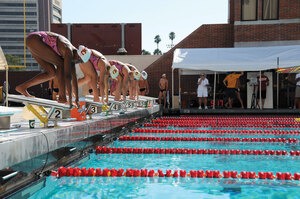 On your marks · After a good showing at its opening meet against Oregon State, the USC swimming and diving team is ready to dive into the rest of its Pac-10 season. The team faces the Arizona schools next week. - Eric Burse | Daily Trojan