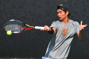 Welcome back · After missing the team’s last four matches, junior Ray Sarmiento is expected to return to action as USC’s top-ranked player. - Chris Roman | Daily Trojan 