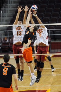 Not quite enough · Two days after a home victory against the No. 2 Stanford Cardinal, the Men of Troy struggled to keep up with the No. 15 Pacific Tigers on Sunday. USC lost the match three sets to one.  - William Ehart | Daily Trojan