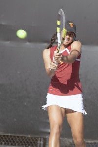 Serving aces · USC sophomore Zoe Scandalis is ranked No. 19 and No. 13 in the country in singles and doubles play, respectively.  - Ralf Cheung | Daily Trojan