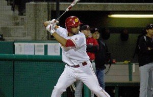 Stepping up · Junior catcher Jake Hernandez (above) has filled in nicely for injured sophomore Garrett Stubbs, hitting .286 to begin the season. - Joseph Chen | Daily Trojan 