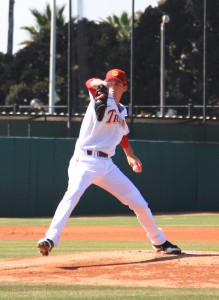 Strong start · In his college debut, freshman pitcher Kyle Twomey gave up three earned runs in 6.1 innings with four strikeouts and just one walk. - Ralf Cheung | Daily Trojan 