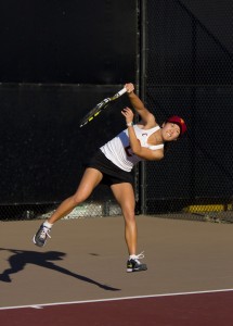 Strong performance · Senior Danielle Lao (above) defeated two top-10 opponents during the ITA National Team Indoor championships. - Joseph Chen | Daily Trojan 