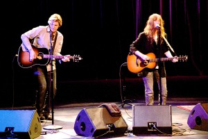 Evening tunes · Patti Smith, a singer-song writer, performs for and talks with students Tuesday evening at Bovard Auditorium. - Maddy Campion | Daily Trojan 