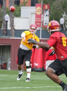 Out of action · Sophomore quarterback Max Wittek (above) did not practice on Tuesday, giving extra reps to Cody Kessler and Max Browne. - Austin Vogel | Daily Trojan 