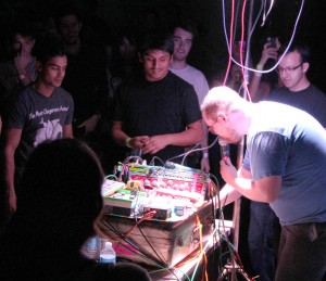 Students listen to Dan Deacon deejay at the fifth annual KXSC Fest, hosted by independent student radio station KXSC. The event was held indoors for the first time in the Ronald Tutor Campus Center Grand Ballroom on Saturday night. Performers also included Chelsea Wolfe and Nguzunguzu. — Razan Al Marzouqi | Daily Trojan 