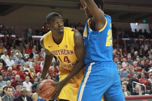 So long · USC junior center Dewayne Dedmon averaged just 7.1 points and 6.4 rebounds in his college career, yet he hopes that he can impress NBA scouts during pre-draft workouts enough to be chosen in the 2013 NBA draft. - Chris Pham | Daily Trojan 