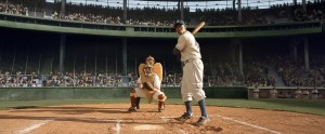 Play ball · Chadwick Boseman portrays Jackie Robinson, one of the greatest baseball legends of all time. The biopic, 42, shows how Robinson persevered as the first black professional baseball player. - Courtesy of Warner Bros. Pictures 