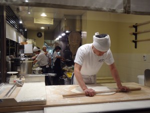 Artisan noodles · A Monzo chef rolls out dough for Monzo’s signature hand-Zmade udon, made from a mix of Japanese wheat, flour and water. - Courtesy of Kalai Chik 