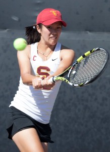 One last step · With the postseason right around the corner, USC senior Danielle Lao has the women’s tennis team focused on UCLA. - Ralf Cheung | Daily Trojan 