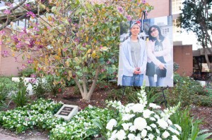 Remembrance · A memorial outside the Seaver Science Library honors graduate students in electrical engineering Ying Wu and Ming Qu, who were killed west of University Park Campus on April 11, 2012. - Ralf Cheung | Daily Trojan 