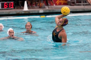 Scoring needed · Freshman Anni Espar and USC’s water polo team are prepared for a shootout against UCLA after an 11-10 win on Feb. 24. - Ralf Cheung | Daily Trojan 