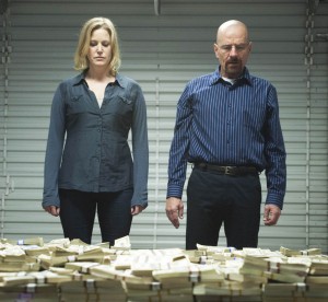 How much is enough? · Skylar (Anna Gunn) and Walter White (Bryan Cranston) will return to conclude the fifth and final season of Breaking Bad beginning August 11. Walter will have to face the consequences of his drug-dealing after he is discovered by his brother-in-law Hank, a DEA Agent. - Courtesy of AMC Networks 