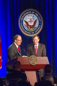 Gen. David H. Petraeus, pictured with President C. L. Max Nikias above, will join USC's faculty. — Austin Vogel | Daily Trojan