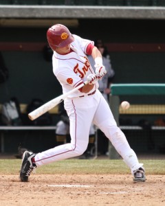 Professional hitter · Senior second baseman Adam Landecker led USC with a .351 batting average and drove in 25 runs in 2013. - Daily Trojan file photo 