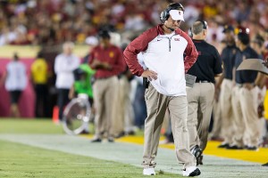 Exit Lane · USC head coach Lane Kiffin was fired early Sunday morning following a heart-wrenching loss to the Arizona State Sun Devils in Tempe, Ariz. This was Kiffin’s fourth season with the Trojans. - Ralf Cheung | Daily Trojan 