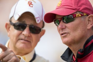 Reflecting on the past · USC athletic director traveled to Indianapolis on Wednesday to meet with the NCAA about USC’s football sanctions. - Ralf Cheung | Daily Trojan 