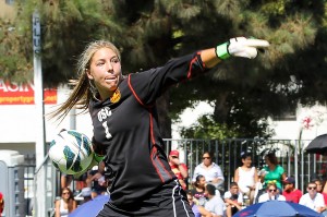 Brick wall · Junior goalkeeper Caroline Stanley (25 saves, 0.75 goals allowed average, .806, save percentage) only had to register one save in her first clean sheet of the season against Florida Atlantic on Thursday. - Nick Entin | Daily Trojan 