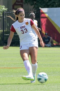 Drought · Sophomore forward Katie Johnson recorded a hat trick against Loyola Maramount on Sept. 15, but hasn’t scored since then. - Nick Entin | Daily Trojan 