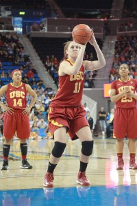 Stalwart · Senior forward Cassie Harberts has started every game for USC for the past three seasons, and has 17 career double-doubles. - Ralf Cheung | Daily Trojan 