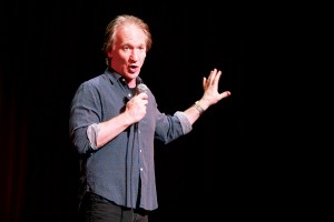 Real time · Bill Maher entertained with quirky quips and jabs regarding American politics on Tuesday at Bovard Auditorium. - Photo courtesy of Shabnam Ferdowsi 