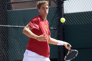 Back-to-back · Junior Roberto Quiroz took home the singles title at the Clay Court Invitational for the second consecutive year. - Ralf Cheung | Daily Trojan 