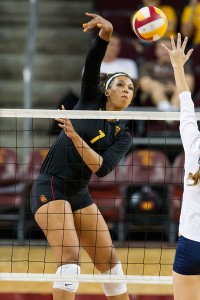 Fab frosh · Freshman outside hitter Ebony Nwanebu has performed superbly this season, posting 210 kills, good for second-most on the team. - Ralf Cheung | Daily Trojan 