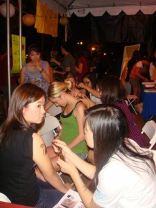 Getting cultured · USC students receive temporary henna tattoos in McCarthy Quad during a previous APASA Night Market event. - Photo courtesy of APASA 