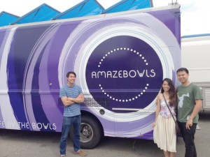 Amazing team · Acai bowls have become a popular healthy treat for university students, and USC alumnus Bryan Leong (far right) and Desmond Ng (far left) came up with the idea of opening a food truck. - Courtesy of Amaze Bowls 