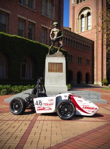 Pedal to the metal · Members of the USC Racing Team built a racecar, which is currently featured at the Los Angeles Auto Show from Nov. 22 to Dec. 1 in downtown Los Angeles. - Photo courtesy of USC Viterbi School of Engineering  