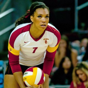 Locked in · USC freshman outside hitter Ebony Nwanebu has been stellar this season with 267 kills, good for second-most on the team. - Joseph Chen | Daily Trojan 