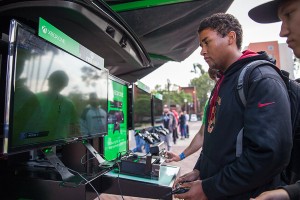 The One · The Xbox One Test Drive Tour made a stop at McCarthy Quad on Monday to give students and visitors an opportunity to try the newest installment in the Xbox line before its release on Nov. 22. - Ralf Cheung | Daily Trojan 