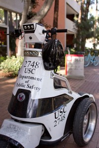 Patrol scooter · A Dept. of Public Safety officer’s T-3 motion vehicle parked in front of the Ostrow School of Dentistry on Wednesday. - Joseph Chen | Daily Trojan 