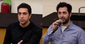 Swipe Right · Tinder co-founders Sean Rad (left) and Justin Mateen (right) returned to their alma mater to discuss their popular app. The creators encouraged students to take advantage of their college experiences. - Nick Entin | Daily Trojan 
