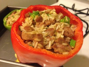 Turkey sausage stuffed bell peppers. –Alegra Hueso | Daily Trojan