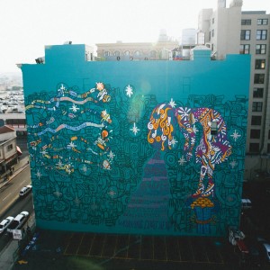 Foster the People commissioned a mural of the cover of their upcoming album, "Supermodel," in Downtown Los Angeles. – Photo courtesy of Fresh Independence.