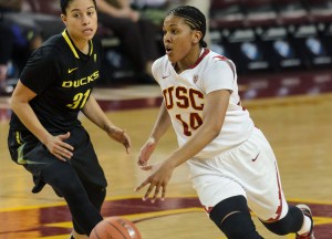 Setting the standard · USC junior guard Ariya Crook combined for 52 points in two games against Stanford and Cal last month, leading her team in scoring both times. Crook is averaging 15.7 points per game this season. - Benjamin Dunn | Daily Trojan 