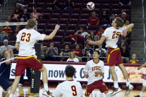 Killing it · Outside hitter Lucas Yoder was named the Off The Block National Freshman of the Week on Feb. 3 for the third time this season. - Tucker McWhirter | Daily Trojan 