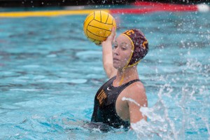 Take the lead · Senior two-meter Colleen O’Donnell scored six goals throughout the four games of the UCI Invitational, including two goals in the championship game against UCLA, which put USC ahead 5-3. - Ralf Cheung | Daily Trojan 