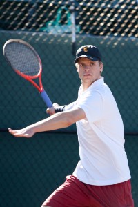 Undefeated · Junior Yannick Hanfmann has opened up the season without dropping a set for the Trojans in either singles or doubles. - Ralf Cheung | Daily Trojan 